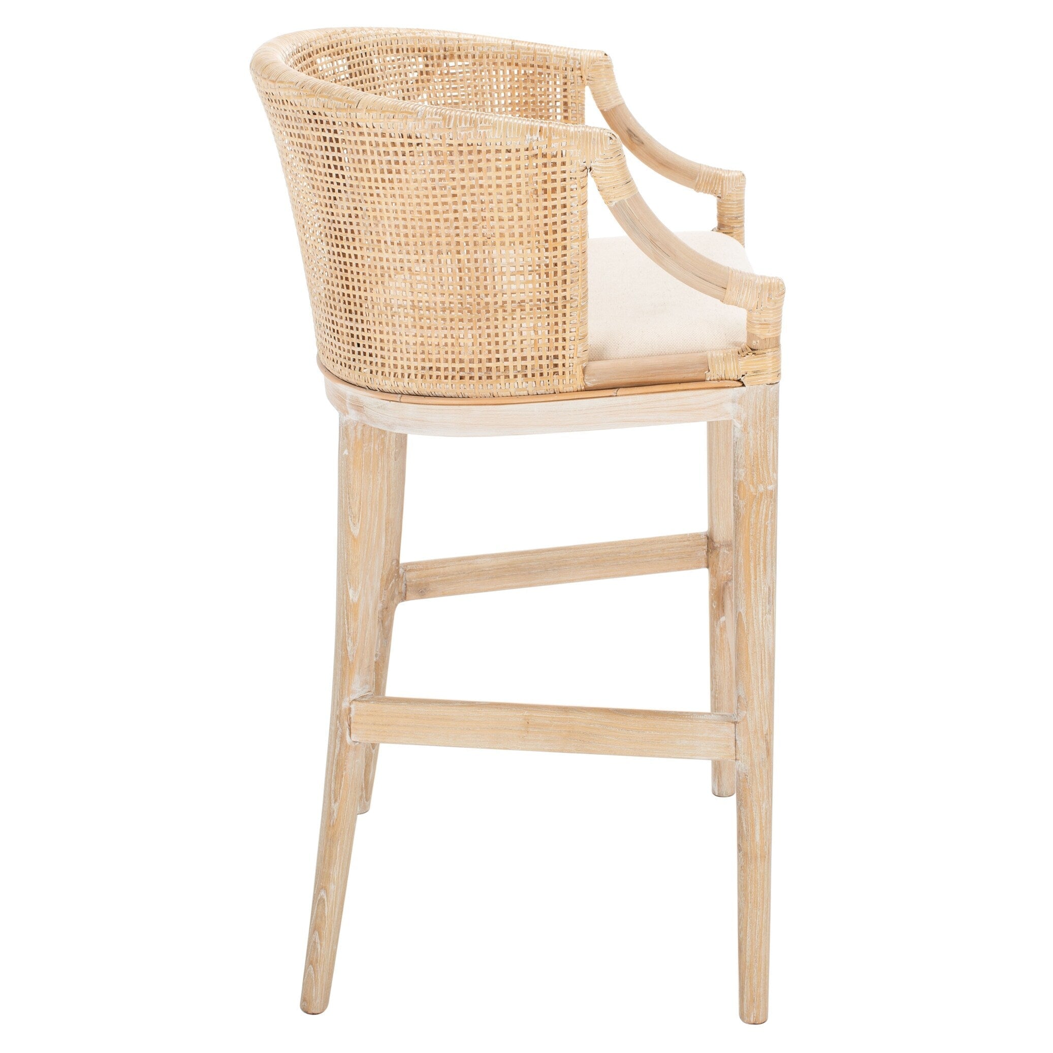 Tabouret de bar en rotin SAFAVIEH Virona de 76 cm (22,3 po l x 20,5 po l x 39 po H)