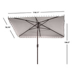 Parasol d'extérieur rectangulaire SAFAVIEH Zariah 6'x10' avec cantonnière