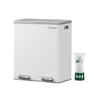 Poubelle double SONGMICS, 2 x 8 gallons, acier inoxydable