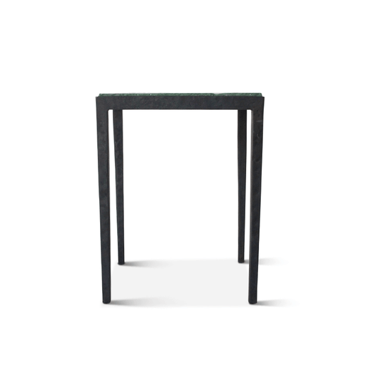 Table d'appoint vintage en fer et verre moulé par Saint Gobain, France, années 1950