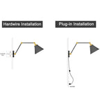 Ensemble de 2 appliques murales modernes à bras pivotant réglables Malryn, à brancher ou à brancher