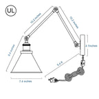 Ensemble de 2 appliques murales modernes à bras pivotant réglables Malryn, à brancher ou à brancher