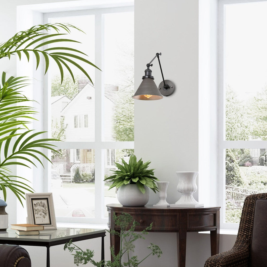 Ensemble de 2 appliques murales modernes à bras pivotant réglables Malryn, à brancher ou à brancher