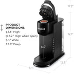 Cafetière K-Cup à dose unique, 3 tailles d'infusion, infusion forte, réservoir de 1,27 l, noir