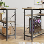 Petit bureau en L avec étagères de rangement Bureau d'ordinateur d'angle