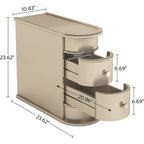 Table d'appoint étroite à deux tiroirs en bois massif