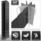 Séparateur de pièce Sorbus à 6 panneaux, cloison de séparation extra large et pliable, tissé à la main, à double charnière, en maille - 1,8 m