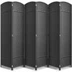Séparateur de pièce Sorbus à 6 panneaux, cloison de séparation extra large et pliable, tissé à la main, à double charnière, en maille - 1,8 m