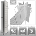 Séparateur de pièce Sorbus à 6 panneaux, cloison de séparation extra large et pliable, tissé à la main, à double charnière, en maille - 1,8 m