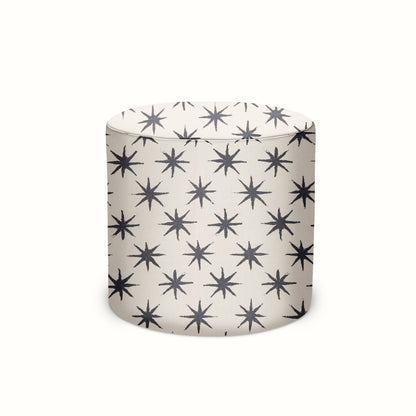 Pouf intérieur/extérieur en tissu Starstruck Charcoal de Peter Dunham Textiles