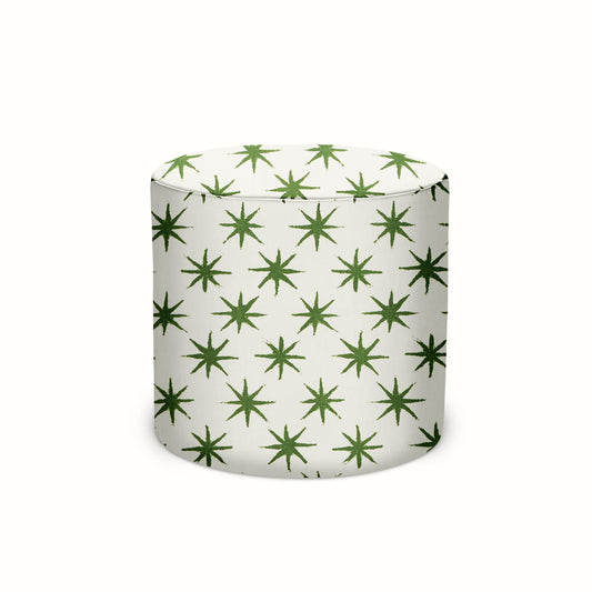 Pouf d'intérieur/extérieur en tissu Peter Dunham Textiles Starstruck Green