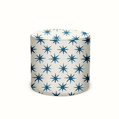 Pouf intérieur/extérieur en Peter Dunham Textiles Starstruck Indigo