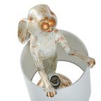 Lampe de bureau StyleCraft Malta en cuivre blanc délavé avec motif lapin