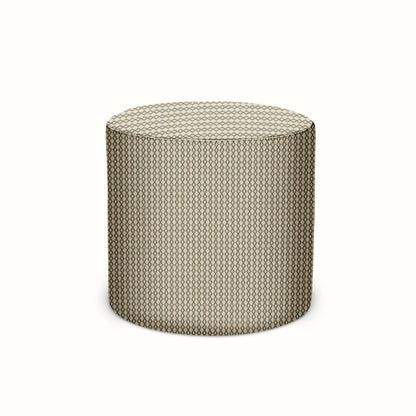 Pouf intérieur/extérieur en Peter Dunham Textiles Susa Green sur fond naturel