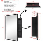 Armoires à pharmacie encastrées en métal de style ferme TEHOME avec miroir