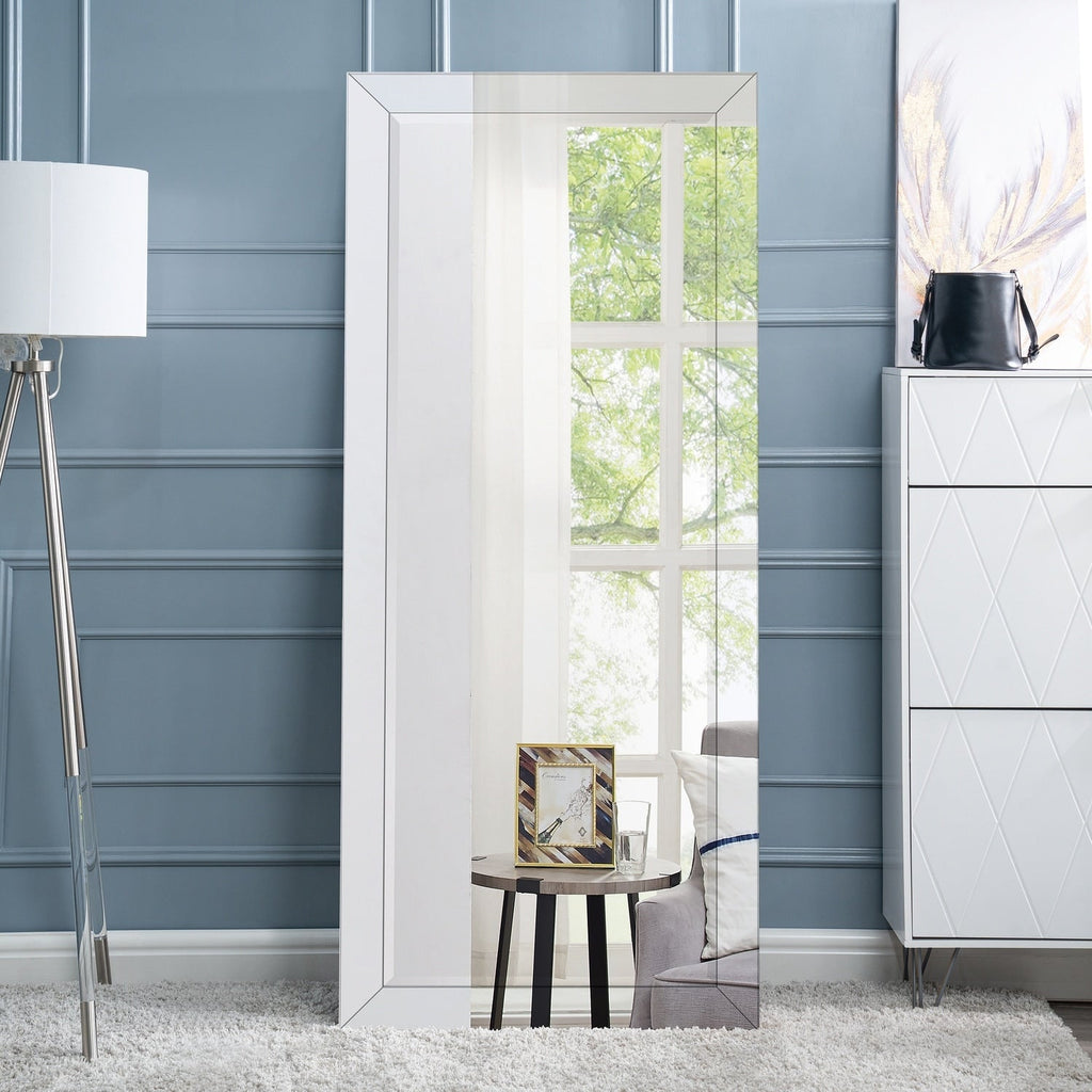 Grand miroir perlé pleine longueur - Miroir surdimensionné sur toute la longueur, sur pied ou à fixer au mur