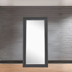 Grand miroir sur toute la surface, miroir surdimensionné, cadre en imitation bois lisse, miroir rectangulaire à suspendre au mur