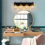 Appliques murales modernes à intensité variable pour salle de bain avec abat-jour en cristal