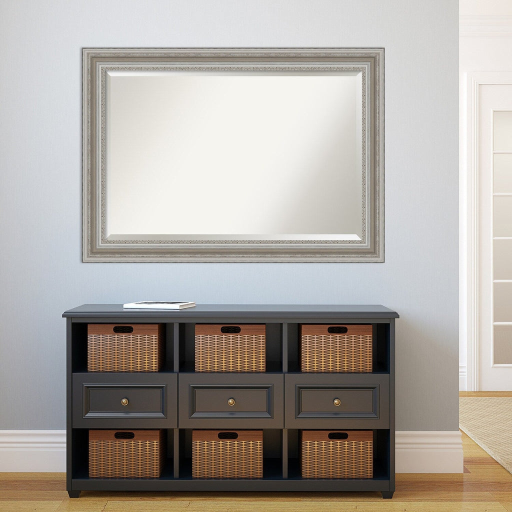 Beveled Bathroom Wall Mirror - Parlor Silver Frame