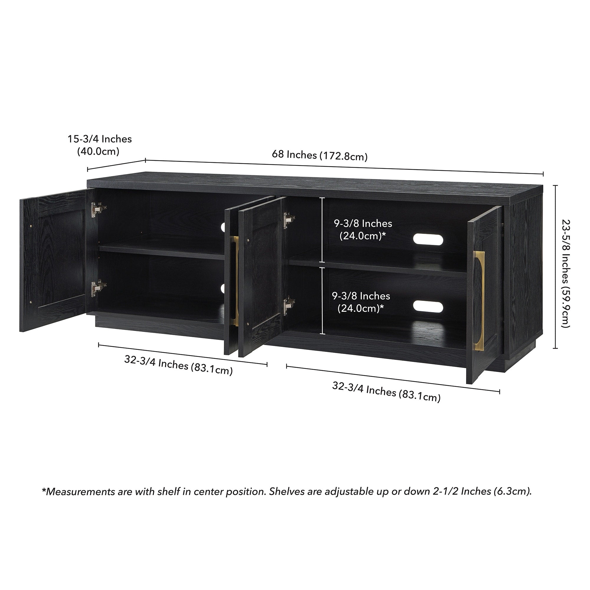 Meuble TV rectangulaire Tillman pour téléviseurs jusqu'à 75