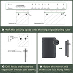 Miroir mural de salle de bain moderne à cadre en métal TokeShimi