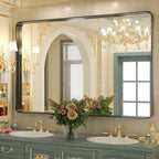 Miroir mural de salle de bain moderne à cadre en métal TokeShimi