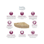 Siège de douche d'angle mural en surface solide Transolid Studio 14 po x 14 po - 14,5 x 14,25 x 3