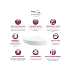 Siège de douche d'angle mural en surface solide Transolid Studio 14 po x 14 po - 14,5 x 14,25 x 3