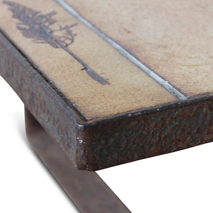 Table basse vintage rare en céramique et fer par Roger Capron, France, années 1960