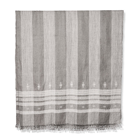 Couvre-lit indien Patna en taupe