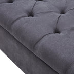 Banc de rangement rembourré, banc d'entrée avec dessus rabattable touffeté, 50,4 pouces