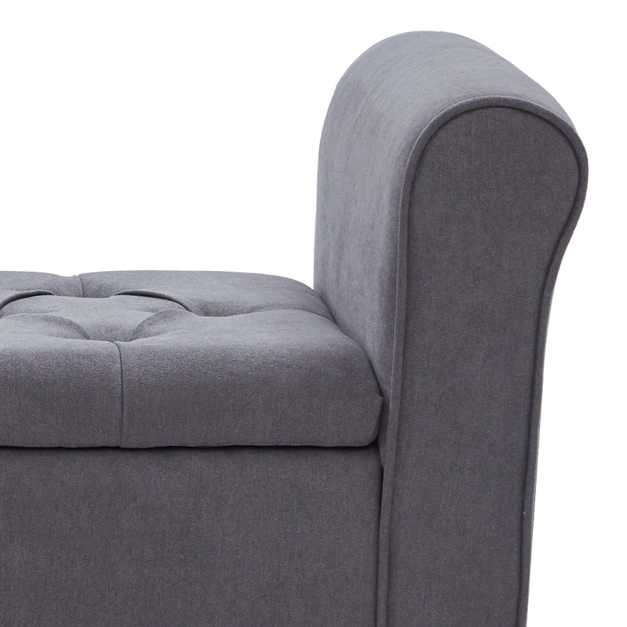 Banc de rangement rembourré, banc d'entrée avec dessus rabattable touffeté, 50,4 pouces