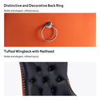 Chaise de salle à manger capitonnée en velours avec pieds en bois massif, lot de 6