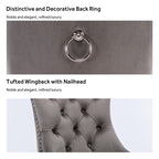 Chaise de salle à manger capitonnée en velours avec pieds en bois massif, lot de 6