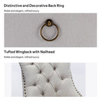 Chaise de salle à manger capitonnée en velours avec pieds en bois massif, lot de 6