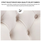 Chaise de salle à manger capitonnée en velours avec pieds en bois massif, lot de 6