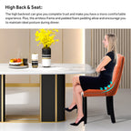 Chaise de salle à manger capitonnée en velours avec pieds en bois massif, lot de 6