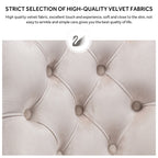 Chaise de salle à manger capitonnée en velours avec pieds en bois massif, lot de 6