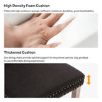 Chaise de salle à manger capitonnée en velours avec pieds en bois massif, lot de 6