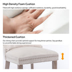 Chaise de salle à manger capitonnée en velours avec pieds en bois massif, lot de 6