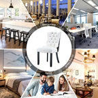 Chaise de salle à manger capitonnée en velours avec pieds en bois massif, lot de 6