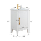 Meuble-lavabo simple Vanity Art 20, 24 ou 30 avec dessus en céramique