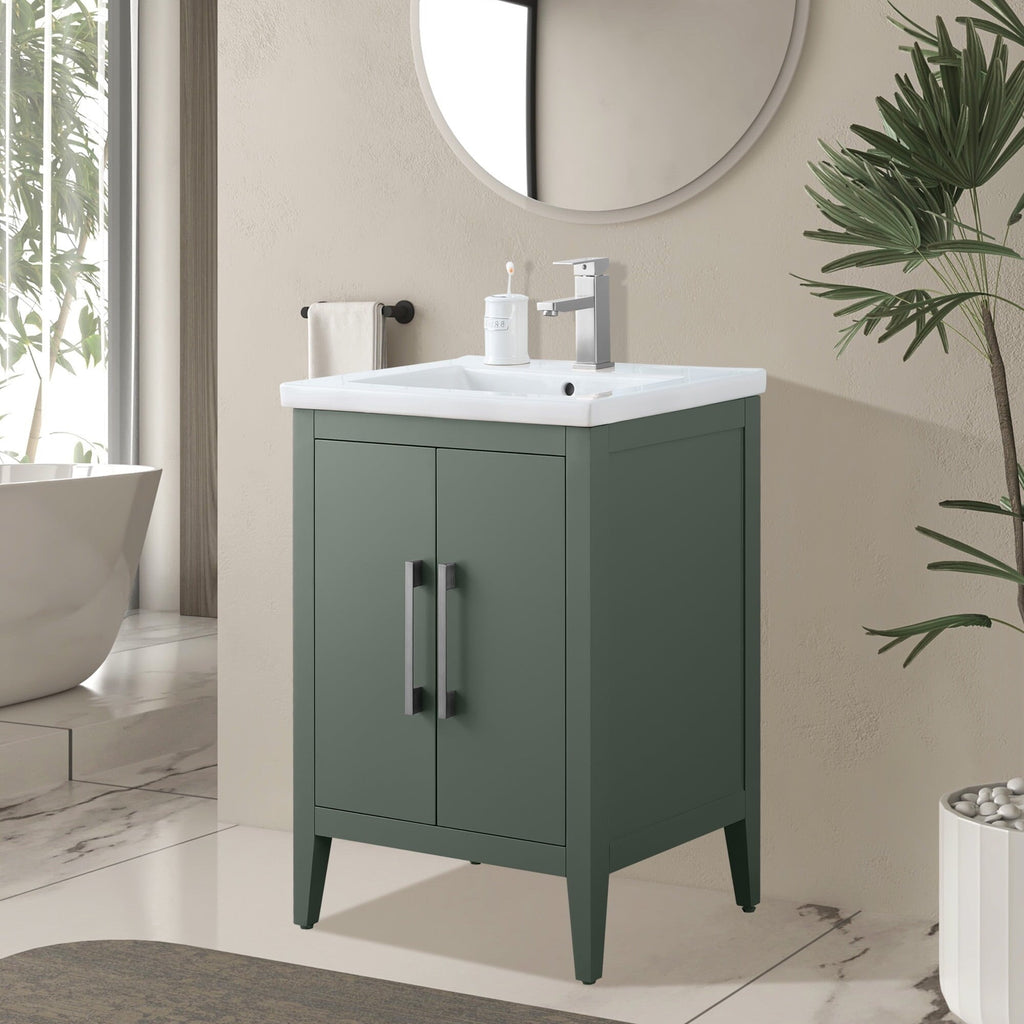Meuble-lavabo simple Vanity Art 20, 24 ou 30 avec dessus en céramique