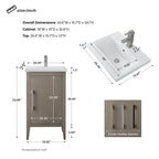 Meuble-lavabo simple Vanity Art 20, 24 ou 30 avec dessus en céramique