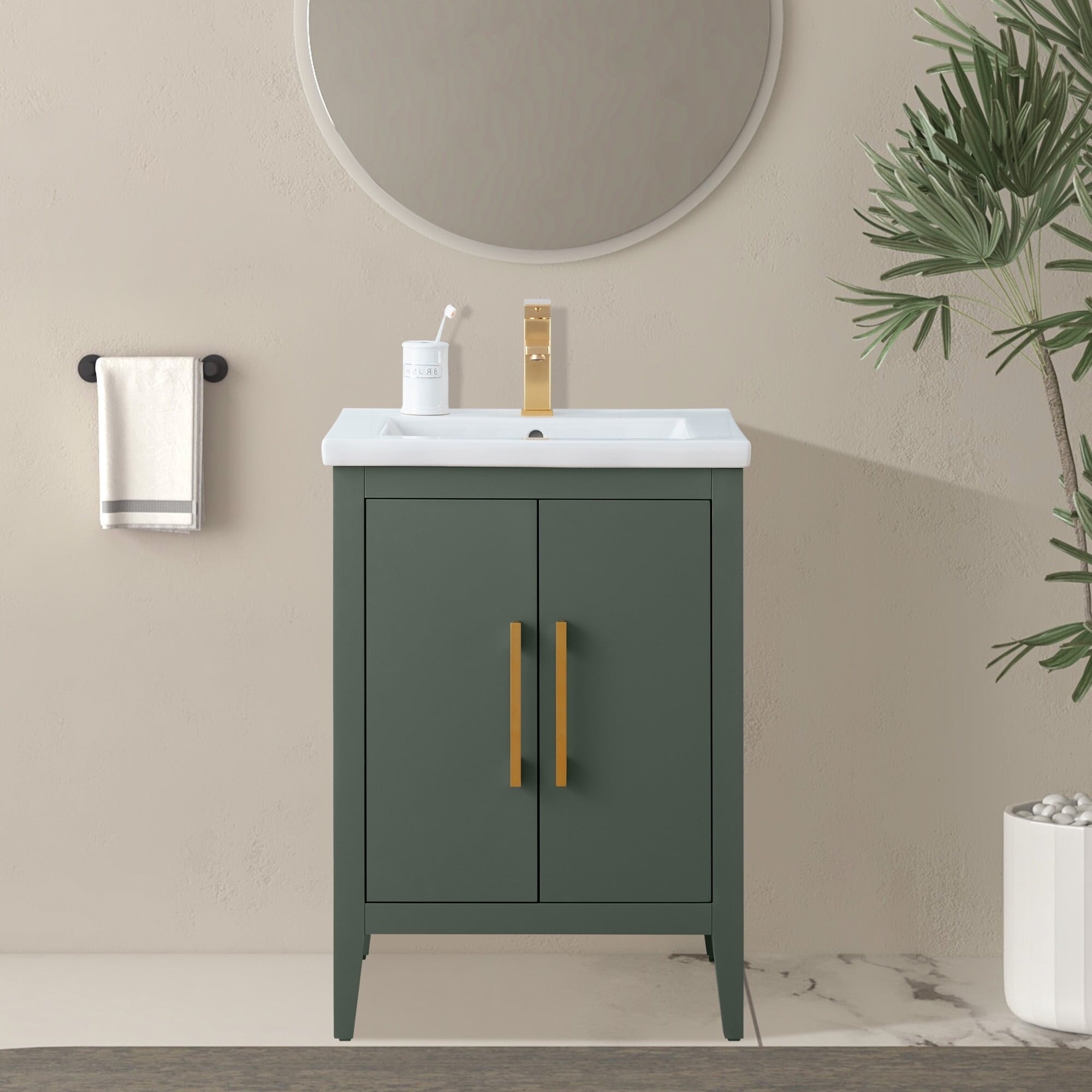 Meuble-lavabo simple Vanity Art 20, 24 ou 30 avec dessus en céramique