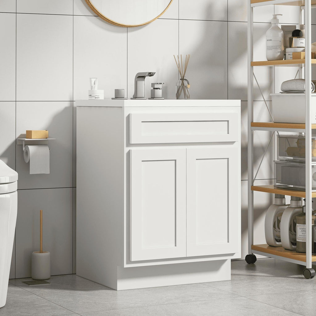 Meuble-lavabo simple en bois massif de 24 pouces de Vanity Art