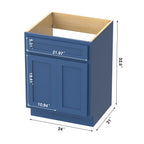 Meuble-lavabo simple en bois massif de 24 pouces de Vanity Art