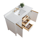 Meuble-lavabo de salle de bain Vanity Art avec lavabo en céramique et plateau en marbre reconstitué