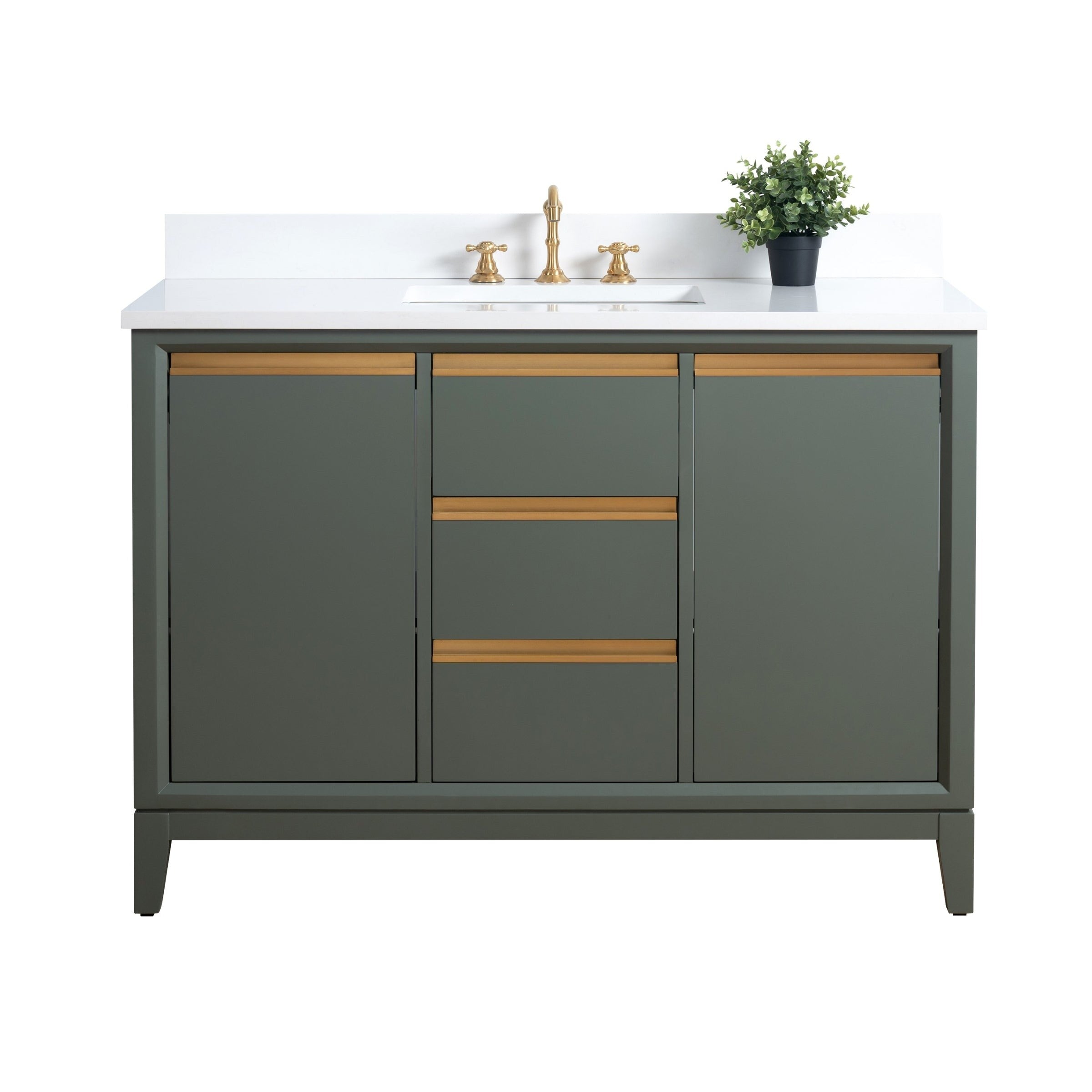 Meuble-lavabo de salle de bain Vanity Art avec lavabo en céramique et plateau en marbre reconstitué