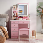 Ensemble de coiffeuse avec miroir et lampe, coiffeuse de maquillage avec tabouret